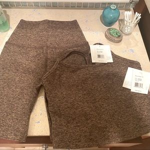 Brand new Beyond Yoga slim tank and biker shorts